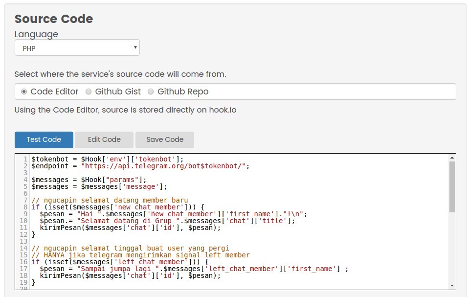 Source Code PHP Hook.io